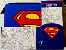 Superman Logo Blue Neoprene iPad Android Tablet Zippered Case Fits up to 10