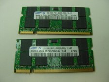 LAPTOP MEMORY - (2 STICKS) SAMSUNG 1GB 2Rx8 PC2 5300S 555 12 E3 picture
