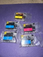 Brother EZInk LC203XL Ink Cartridges 3 Cyan 1 Yellow 1 Magenta Lot of 5 Sealed picture