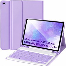 Samsung Galaxy Tab A9+/A11+ 11'' Case, Purple, with Detachable Bluetooth Keyboar picture