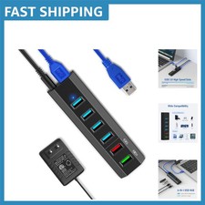 Advanced 6-Port USB Hub 3.0 with Plug & Play Setup - Complete Charging Solution picture