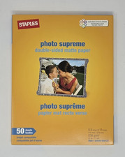 Staples Photo Supreme Paper 8.5x11 Matte Double‑Sided 50‑Pack New 564121 picture