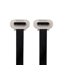 CY 15cm Type C Power USB2.0 Data Dual Angled Flat USB-C Cable 65W Fast Charge picture