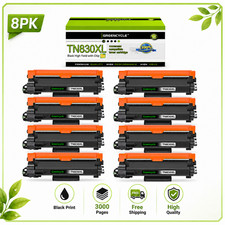8Pc Black Laser Toner Replacement TN830XL for Brother HL-L2460DW L2405W L2480DW picture