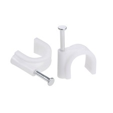 100pcs 12mm Cable Wire Clips Nail-In Wire Nail Clamps Cord Organizer Tie Holder picture