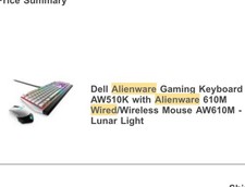 Alienware AW510K Wired Mechanical Gaming Keyboard Only Lunar Light White RGB picture