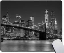 Mouse Pad,Brooklyn Bridge New York Cityscape Manhattan Skyline Night Mouse Pad, picture