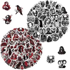 Tisaindor 100 Pcs Dark Gothic Stickers Pack,Goth Skull Multicolor picture