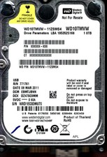 WD10TMVW-11ZSMS4 S/N: WXD1E EBMTJBNN WESTERN DIGITAL 1TB THAILAND MAR 2011 picture