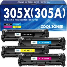 High Yield 305X 305A Toner Cartridge 4 Pack Compatible Laser Printer Toner picture