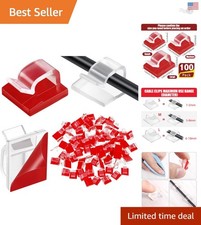 Durable 100 Pcs Adhesive Wire Clips - Neat Cable Organizer for Home & Office picture
