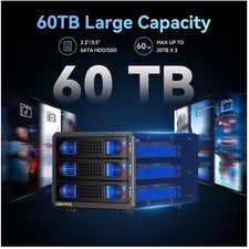 Hot Swappable 3 Bay Hard Drive Enclosure Aluminum picture