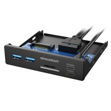 Front Panel Card Reader USB HUB 6-Port Metal in 3.5 inch PC Bay picture