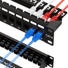Iwillink 10Gbps Patch Panel 24 Port, RJ45 through Coupler Cat6 19” Patch Panel picture