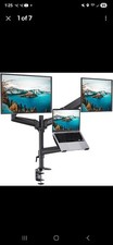 HUANUO Monitor and Laptop Mount, Gas Spring Dual Monitor Stand with Laptop Tray picture
