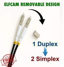 Elfcam 50m Armored Fiber Optic Cable LC UPC OM3 Duplex Black picture