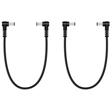 1 FT 2Pack 5.5mm x 2.1mm Male To Male DC Power Cable Right Angle Plug picture
