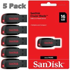 SanDisk Cruzer Blade 16GB USB 2.0 Flash Drive Thumb Memory Stick Lot Pack of 5  picture