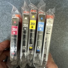 Set Lot 5 251 XL Ink Cartridges Multi Color Black Cyan Magenta Yellow Grey C-251 picture
