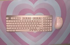 LeadsaiL FA98 Wireless Mechanical Keyboard and Mouse, 2.4Ghz - Pink picture