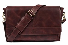 Genuine Leather Handmade Laptop Messenger Bag-16 Inch Satchel - Cherry Should... picture
