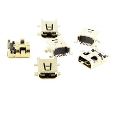 6pcs Shielded Female Mini USB Port 8-Pin 180 Degree SMD SMT Soldering Connector picture