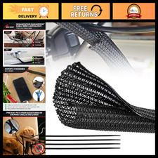 10ft Braided Wire Cable Sleeve - Flexible Split Loom Tube for Automotive & Compu picture