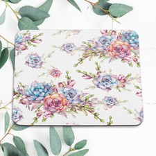 Floral Succulent Cactus Flower Mouse Pad Mat Office Desk Table Accessory Gift picture