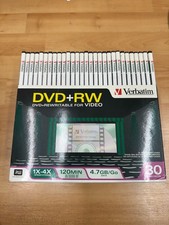 30 Pack Verbatim DVD+RW 4.7 GB 1X - 4X 120 Min In Video Cases Brand New picture