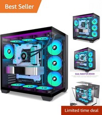 Stylish Black F600 Mid-Tower ATX PC Case with 10 Expansion Slots & RGB Lighting picture
