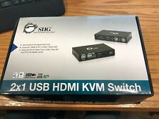 SIIG 2X1 USB HDMI KVM Switch CE-KV0011-S1 New 