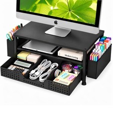 ECOLOVI Desk Organizer and Accessories, With drawer pen holder, Black picture