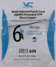 Lot Of 10 VERTICAL CABLE Cat 6a Cable Slim Cat, UTP, 6