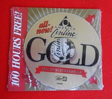 AMERICA ONLINE ~ AOL ~ Version 4.0 ~ VINTAGE Windows CD Disk Promo ~ Gold picture