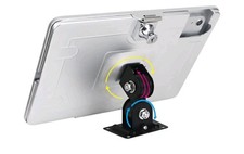 Locking Rotating iPad Tablet Wall Mount Stand w/ Key Lock Metal Base Silver #95 picture
