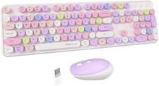 Colorful Computer Wireless Keyboards Mouse Combos Office Full-Sized Keyboard picture