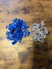 Lot of 35 RJ45 Cat6 Connector & Lot of 50 Blue Boots For Ethernet Cable picture