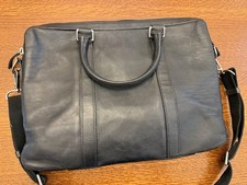 Shinola Detroit Computer Briefcase Black Navigator Leather Pre-Owned picture