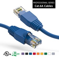 20 Pack of 20Ft CAT6A UTP Ethernet Network Booted Cable Blue picture