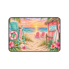 Tropical Beach Sunset Desk Mat | Good Vibes High Tides - Mouse Pad - 3 Sizes picture