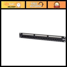 24-Port Cat6/Cat5 Ethernet Patch Panel, 1U Rackmount, RJ45 Feedthrough, Cable Ma picture