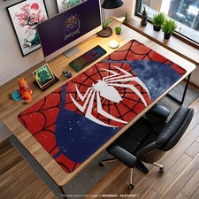 Spider-Man Mouse Pad, Gaming Desk Mat with Iconic Web and Spider Logo Design picture