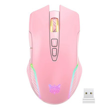 ONIKUMA Pink RGB Wireless Gaming Mouse 3600 DPI Rechargeable Cute Kawaii Gamer picture