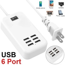 1-4x Fast Wall Charger Station 6 Port USB Hub Splitter AC Power Adapter Desktops picture