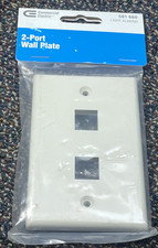 (4 PCS.) COMM. ELECTRIC 581-660 SG, 2 PORT, LIGHT ALMOND, PLASTIC WALL PLATE. picture