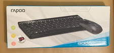 Rapoo Wireless Bluetooth 2.4G 8000 Mouse Keyboard Combo Set Black 12747 BrandNew picture