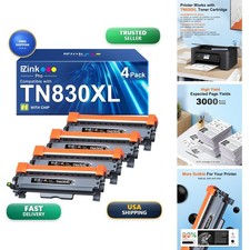 E-Z Ink Pro TN830XL Toner for Brother HL-L2460dw DCP-L2640DW HL-L2405W 4 Pack picture