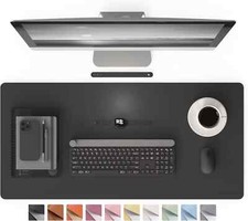RENMTURE PU Mouse Pad, Faux Leather Large Desk Home Work 36