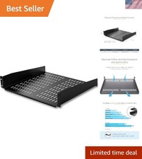 StarTech 2U Vented Rack Mount Shelf - 19in Compatibility,  Steel Design picture