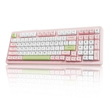 AUSDOM H98 Pink Creamy Mechanical Keyboard, 96% Silent Quiet Wireless Keyboar... picture
